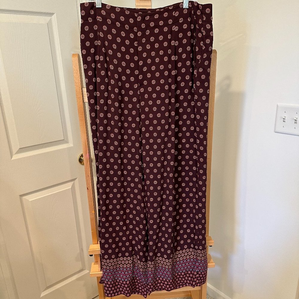 Anthropologie Purple Wide Leg Pants